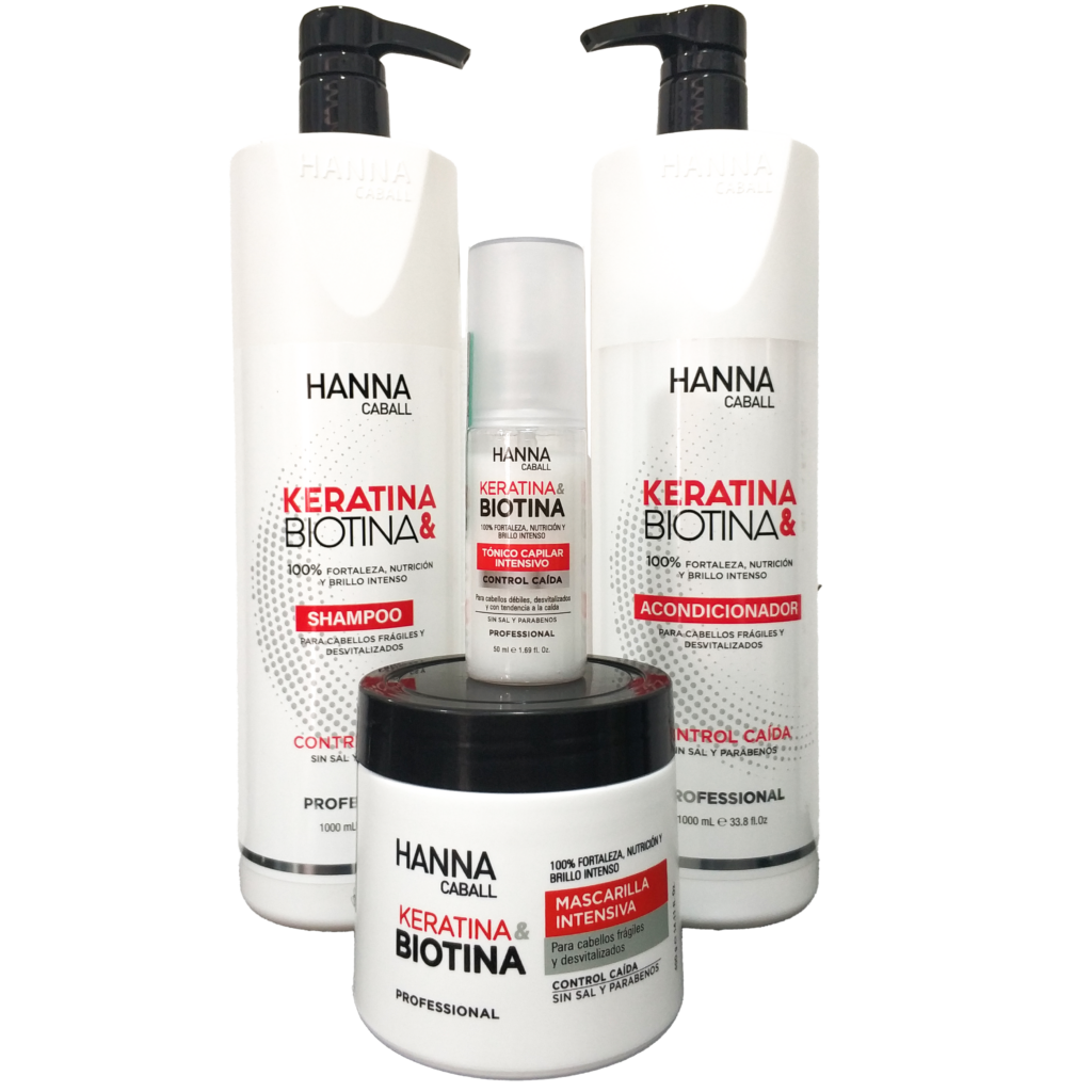 Kit 4 Hanna Caball Keratina And Biotina 1 Litro Brahe Color 5187