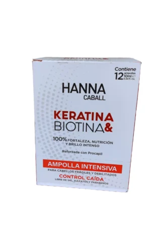 Hanna Caball – Keratina & Biotina – Ampollas Anticaída (12x10 ML)